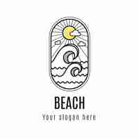 Free vector flat beach logo template