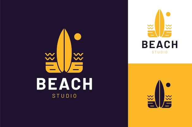 Free vector flat beach logo