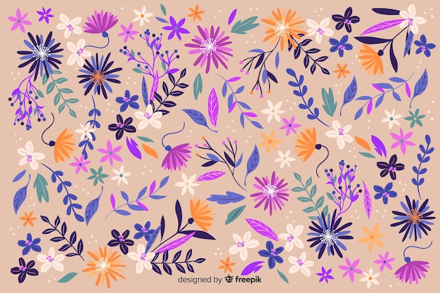 Flat beautiful floral background