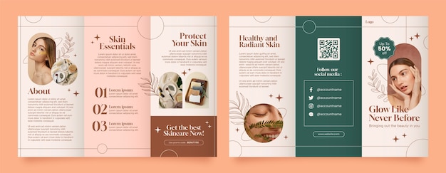 Free vector flat beauty brochure template