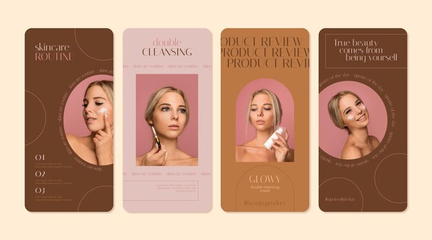 Flat beauty instagram stories pack