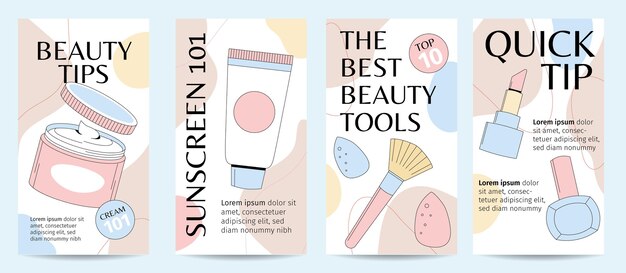 Flat beauty instagram story collection