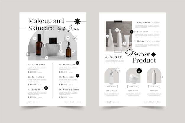 Flat beauty product catalog