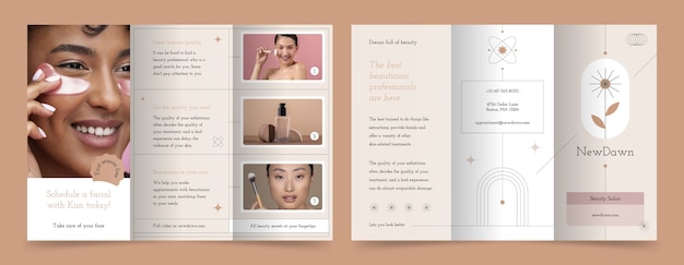 flat beauty salon brochure template