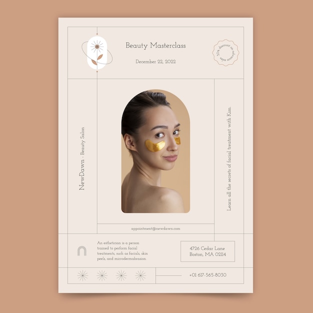 Free vector flat beauty salon vertical poster template