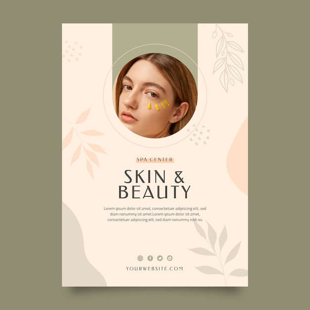 Free vector flat beauty spa boho poster template