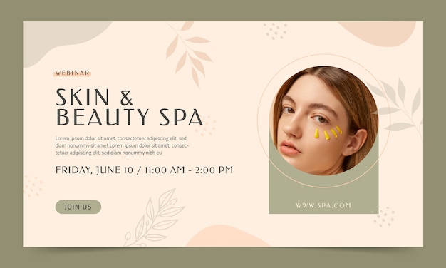 Free vector flat beauty spa boho webinar template