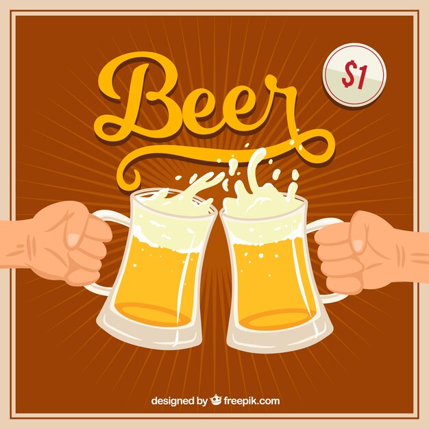 Free vector flat beer background