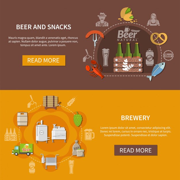 Free vector flat beer banners