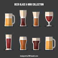 Free vector flat beer bottle collection