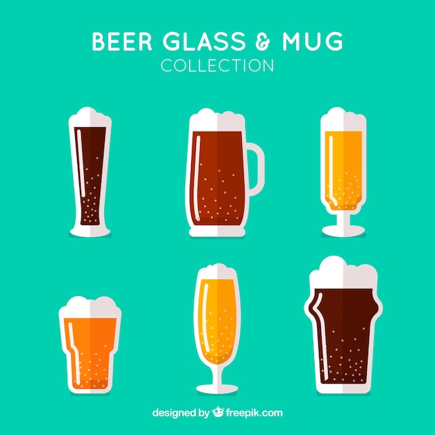 Free vector flat beer bottle collection