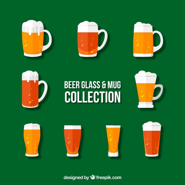 Free vector flat beer bottle collection