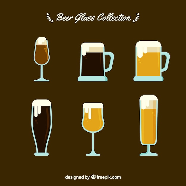 Free vector flat beer bottle collection