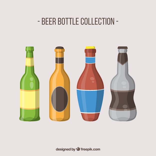 Коллекция плоских пивных бутылок