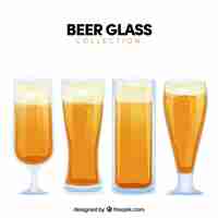 Free vector flat beer glass & mug collection