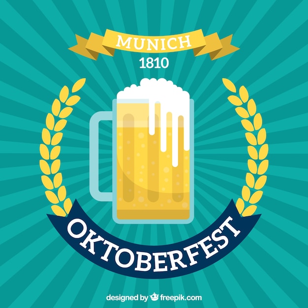 Free vector flat beer glass in oktoberfest