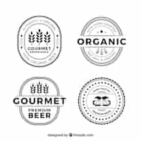 Free vector flat beer logos collection