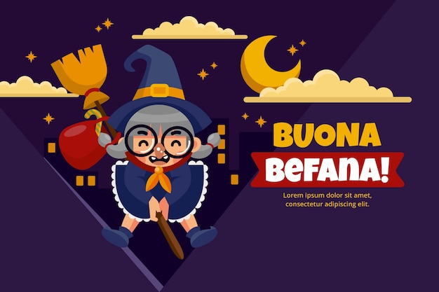 Flat befana background