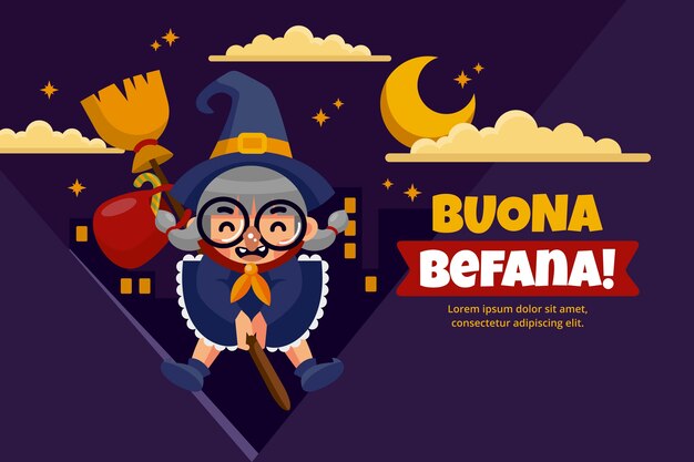 Flat befana background