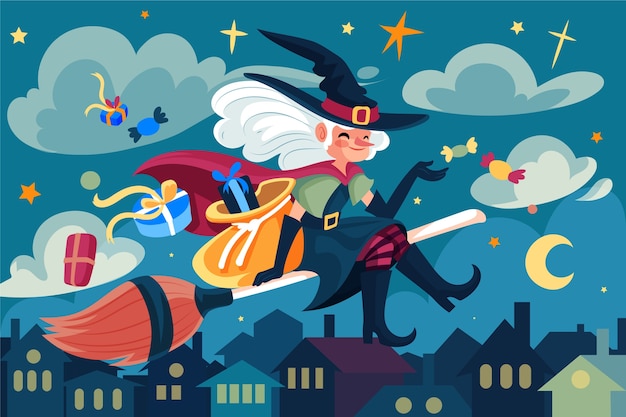 Free vector flat befana background