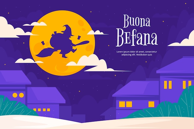 Free vector flat befana background