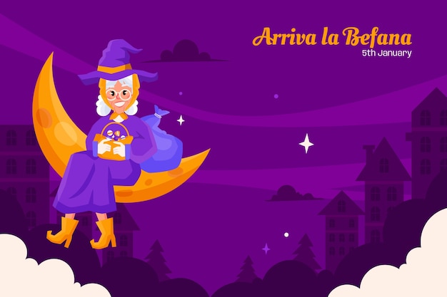 Free vector flat befana background