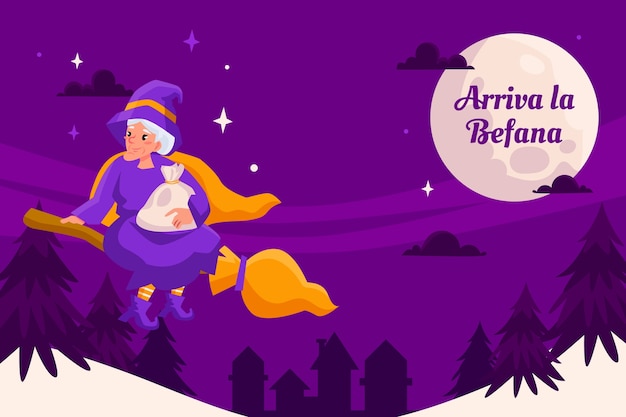 Free vector flat befana background