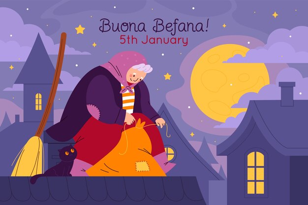 Flat befana background