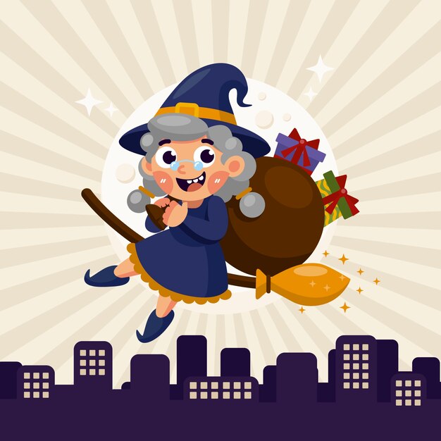 flat befana illustration