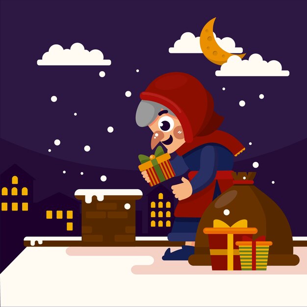 Flat befana illustration