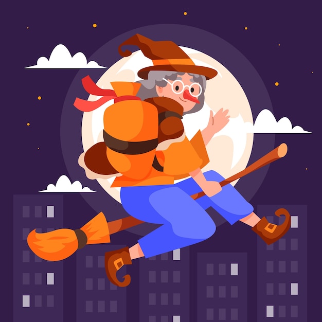 Free vector flat befana illustration