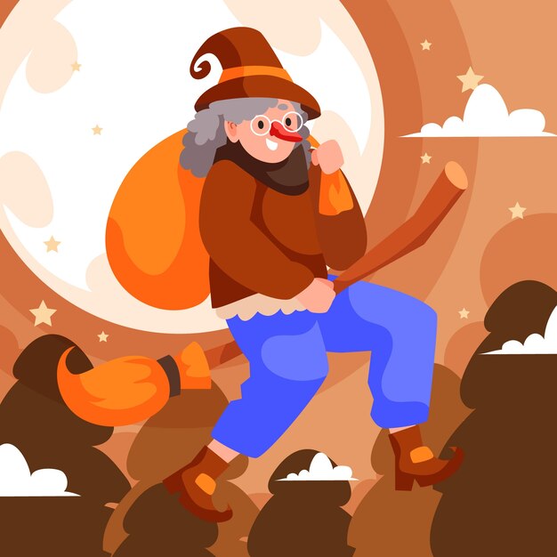 Flat befana illustration