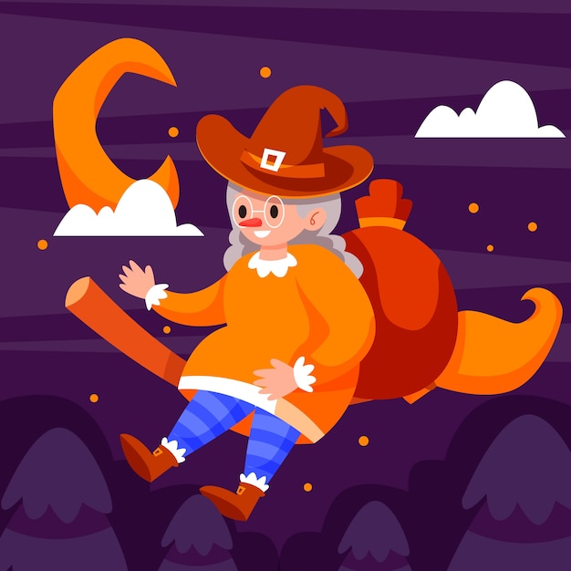 Free vector flat befana illustration