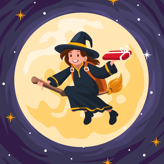 Free vector flat befana illustration