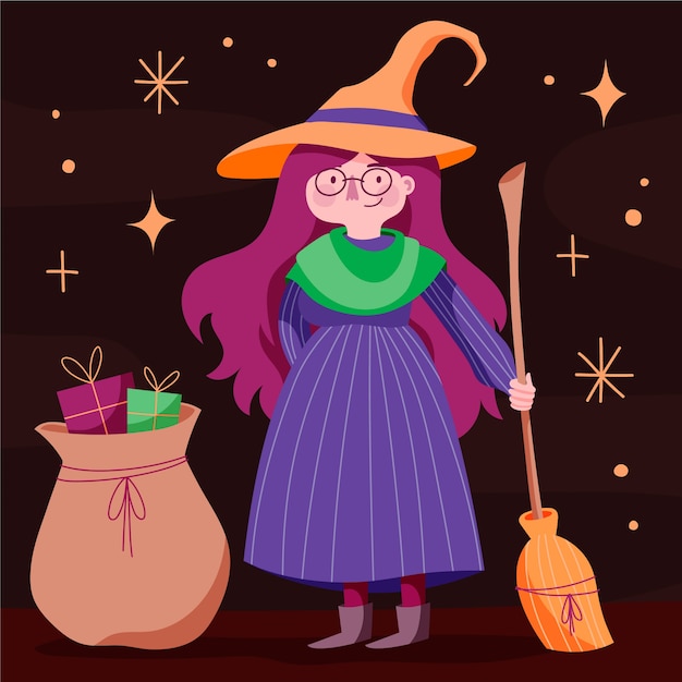 Free vector flat befana illustration