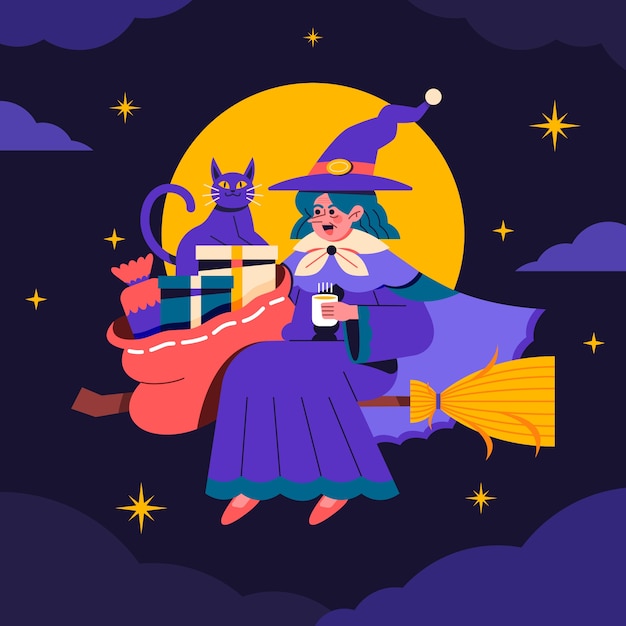 Free vector flat befana illustration