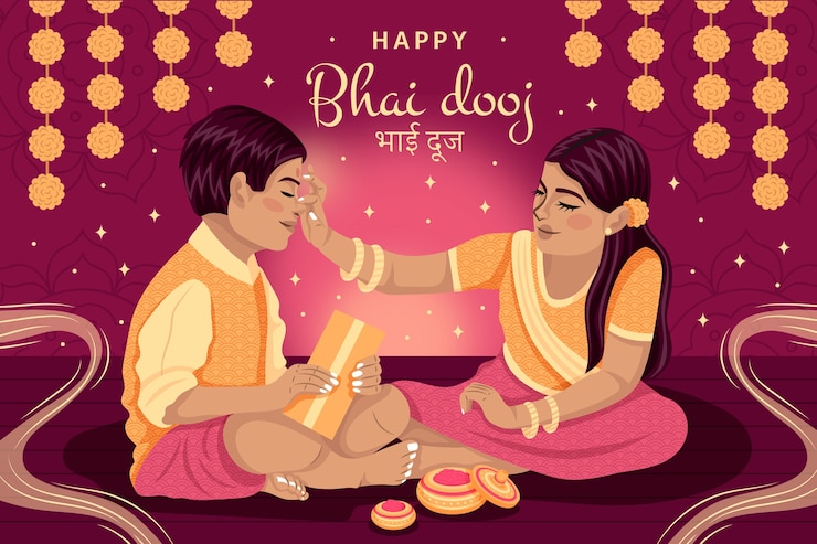 मुफ़्त वेक्टर फ्लैट भाई दूज बैकग्राउंड