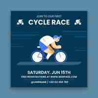 Free vector flat bicycle race flyer