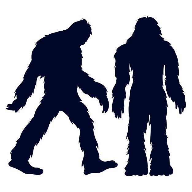 Flat bigfoot silhouettes collection