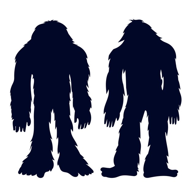 Flat bigfoot silhouettes collection
