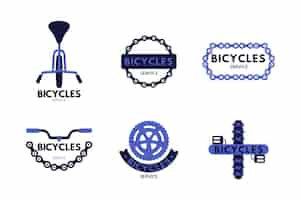 Vettore gratuito modello di raccolta logo bici piatta