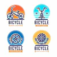 Vettore gratuito collezione di logo bici piatta