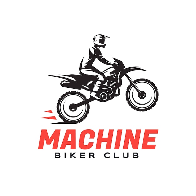 Free vector flat biker logo template