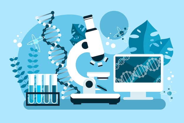 Flat biotechnology illustration