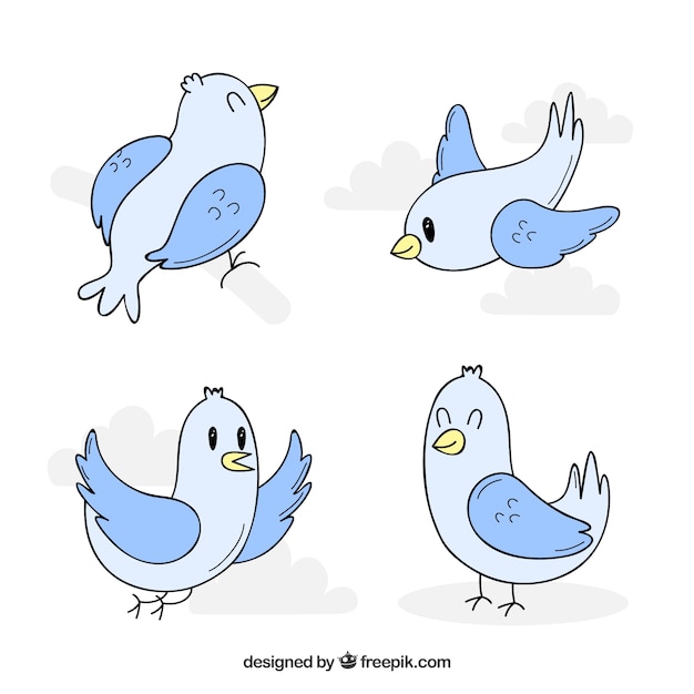 Free vector flat bird collection