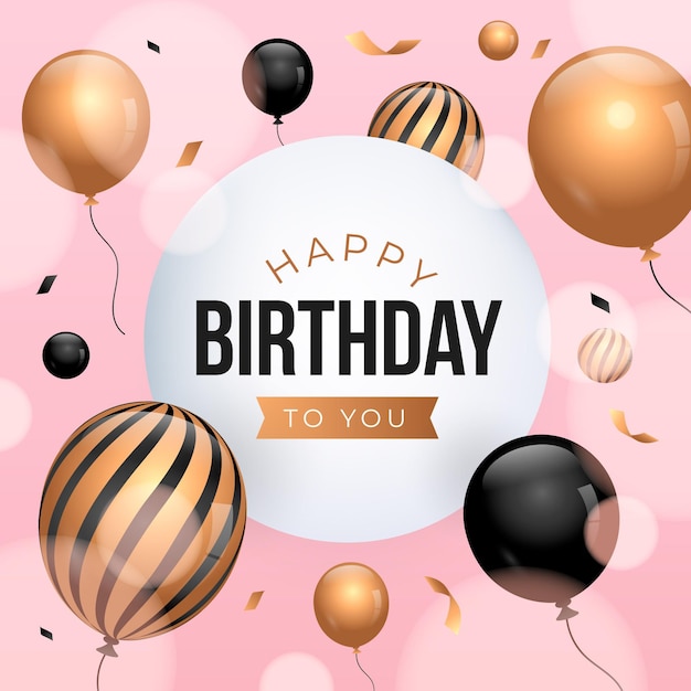 Free vector flat birthday background concept