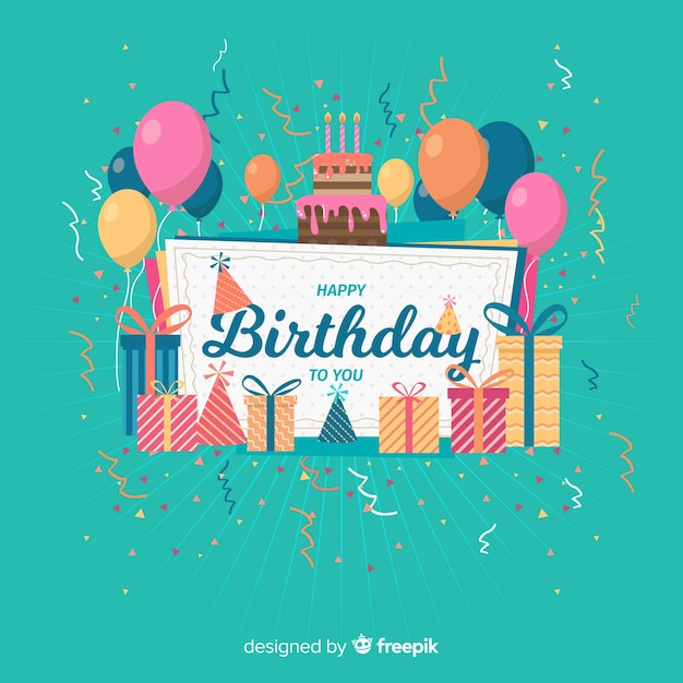 Free vector flat birthday background