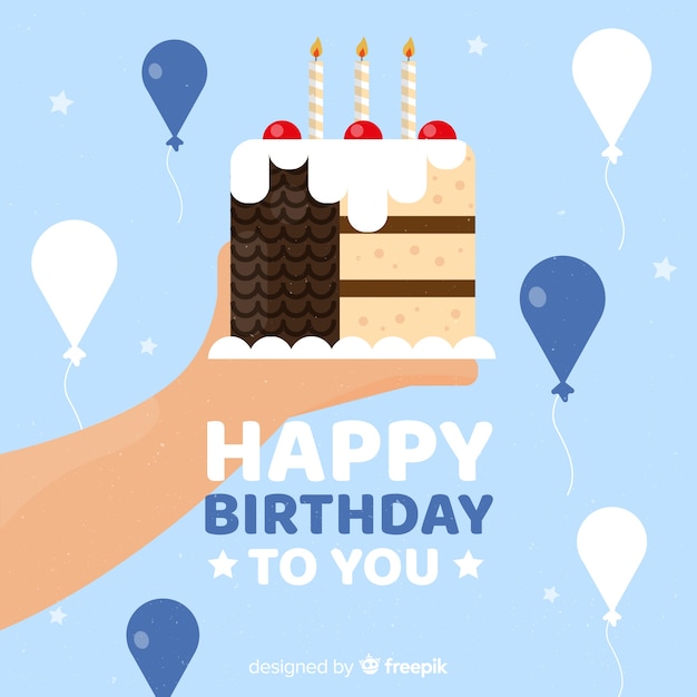 Free vector flat birthday background