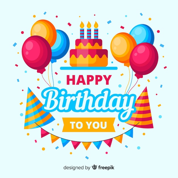 Free vector flat birthday background