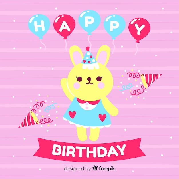 Free vector flat birthday background